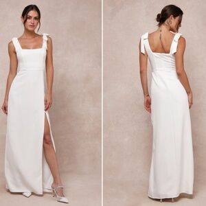 LULU's Bridal Wedding Shower Rehearsal Dinner Reception Classy Chic Maxi Dress